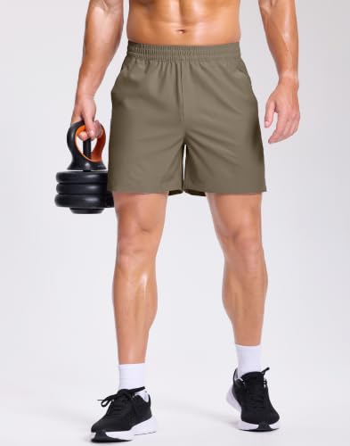 Image of GGJ Men's Lightweight Athletic Shorts with 2 Zipper Pockets 7 inch /9 inch /5 inch Gym Workout Running Quick Dry Tennis Shorts for Men