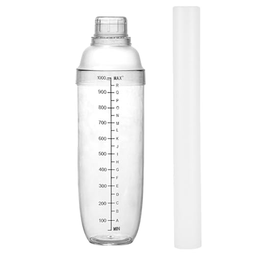 Juego de agitador de cócteles – Botella antimanchas con de limón, actualiza la coctelera con mediciones, batidora de bebidas transparente para bar café