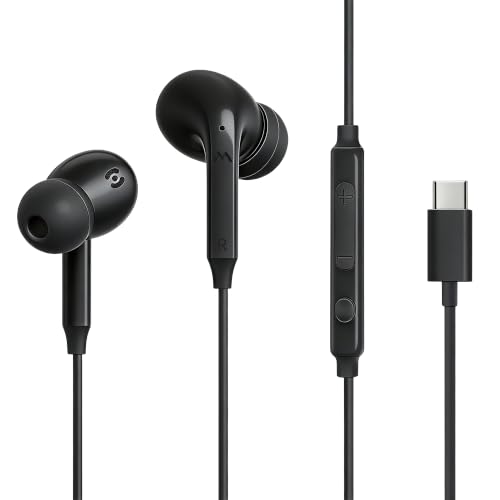 MAS CARNEY Écouteurs Filaire USB C pour Samsung Galaxy A16 A17 A56 A57 A26 A36 Écouteurs Intra-Auriculaires USB-C avec Micro et régulateur Galaxy S26 S25...