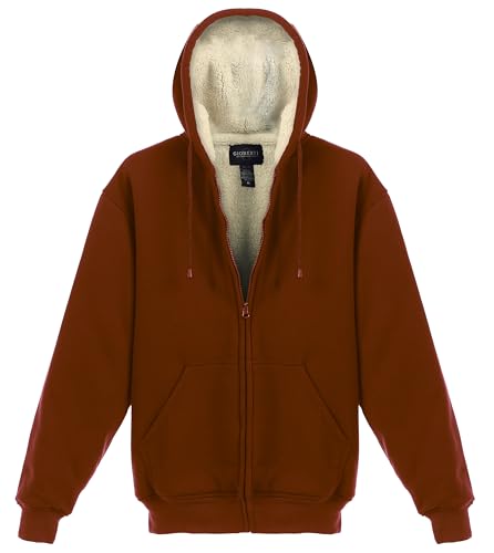 Image of Gioberti Men's Soft Heavyweight Sherpa Lined Fleece Hoodie Jacket