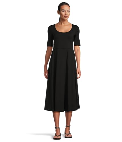 Pact Women's Fit & Flare Scoop Midi Dress