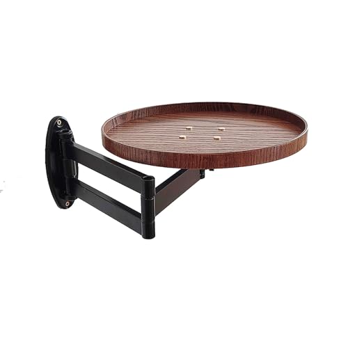 Escritorio Plegable de Pared, de 7 a 43 cm, con repisa retráctil y Plegable, Mesa de Centro, diseño abatible 180°, Mesa Auxiliar de Cocina Plegable, Ahorra Espacio en el baño (Nogal).