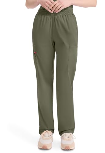 Image of Dickies EDS Signature Scrubs for Women, Elastic Waist Pull-On Cargo Pants for Women in Soft Brushed Poplin - 86106