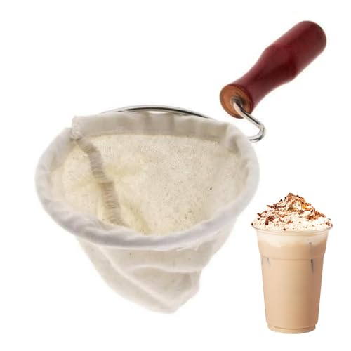 Filtro de café de tela, bolsa de goteo de café, mango de madera, filtro de café reutilizable, bolsa de filtro de franela para café, colador de calcetines de café