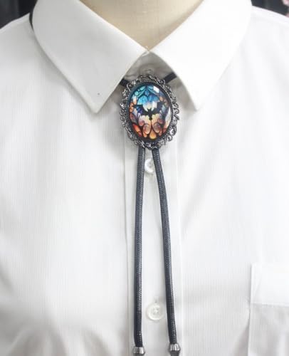 Image of PEARLY JUN Bolo Tie for Women Men Flower Rose Western Cowboy Brown Leather Country Style String Vest Gifts