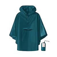 SaphiRose Lightweight Kids Rain Poncho Jacket Waterproof Outwear Rain Coat Teal X-Large