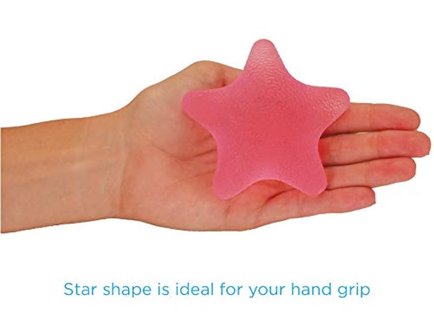 NOVA Hand Exerciser Star, Hand Grip Squeeze Star for Strength, Stress and Recovery, Comes in 3 Resistance Levels - Pink Soft, Orange Medium and Blue Firm