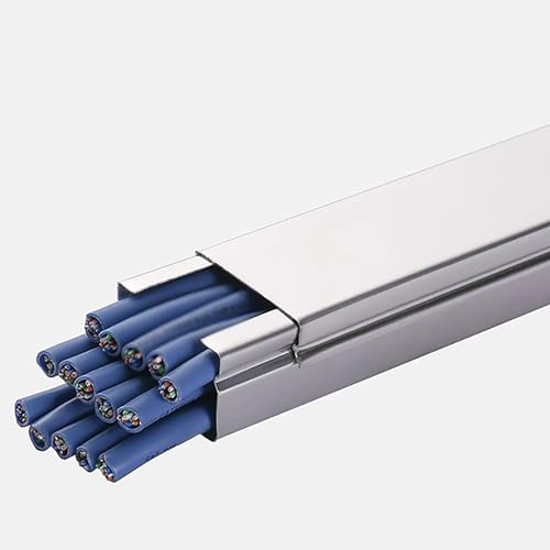Canaletas para cables de acero inoxidable para ocultar cables en oficinas, almacenes y talleres, cubierta para cables Ethernet y de alimentación (30 x 20 mm) miniatura 1