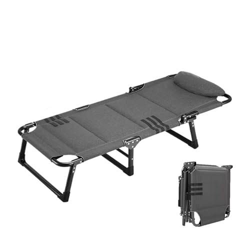 Lit pliant portable pour adulte avec matelas en éponge haute résilience et structure réglable