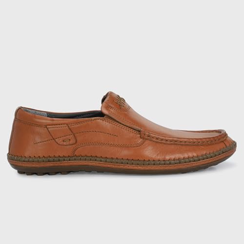 Image of Blue Leather by Centrino Genuine Leather Men's Formal Slip on Loafers |Comfort Trendy Non Lace-Up Design |Flexible Mocassins |Leather with Anti-Skid Sole |Perfect for Walking & Business Work (3942)