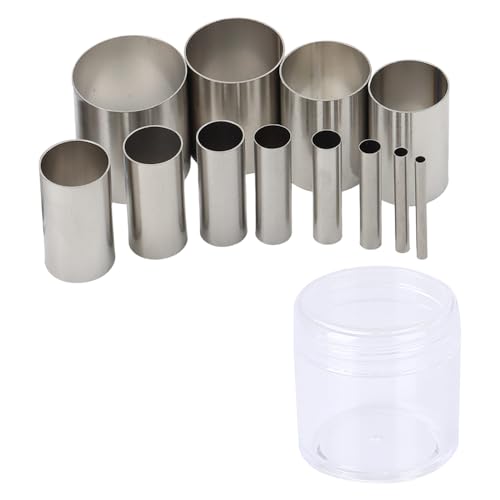 Lot de 12 emporte-pièces circulaires en acier inoxydable pour argile polymère, poterie, céramique et travaux manuels
