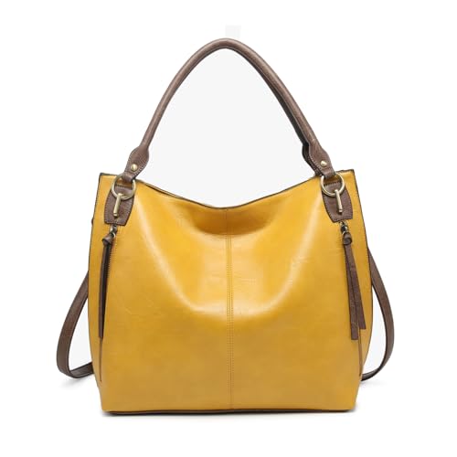 Bolso tote grande desgastado para mujer de Connar, bolsos de mano en cuero vegano, bolsos de viaje y hobo con asa para el hombro miniatura 1