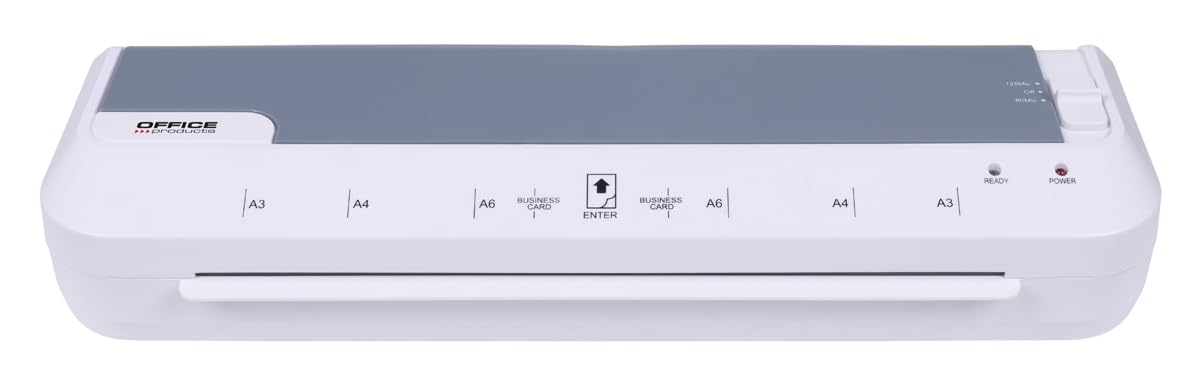 OFFICE PRODUCTS Plastificadora 332/Apto para Documentos A3/Laminadora Térmica Caliente/Velocidad de plastificado: 30cm/min/80 a 125 micrones/Calentamiento Rápido/Blanca/Colegio, Oficina y Hogar