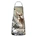 Delantales de cocina con estampado de ciervo de camuflaje para mujer, delantal con bolsillo, delantales de cocina para cocina, horno, jardinería, unisex