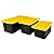 Sterilite 17 Gal Industrial Tote, Stackable Storage Bin with Snap-Fit Lid for Garage, Basement & Attic Storage, Black Base and Yellow Lily Lid, 6-Pack