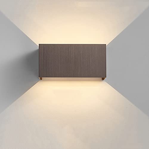 Applique murale salon et intérieur rectangle 12W LED applique murale de couleur marron 3000K