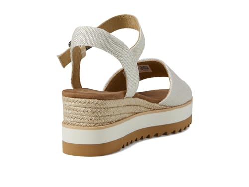 Image of TOMS Women's Diana Wedge Heel Sandal, Leather Upper, Rope-Wrapped Midsole, Adjustable Strap, Buckle, OrthoLite Insole