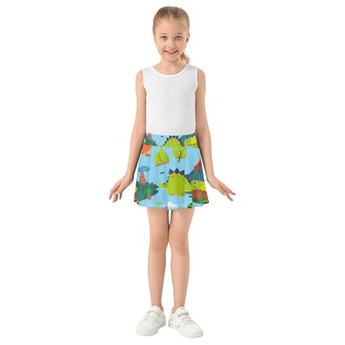 Joisal Athletic Shorts Girls Skorts Cute Dinosaurs Landscape Toddler Tennis Skirts Summer Girl Skort 3t3