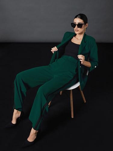 Image of Sassafras worklyf Women's Blazer Regular Fit Full Sleeves Longline Front Open Show Pocket - Casual Workwear Blazers