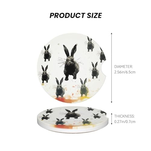 2 posavasos de cerámica para auto con base de corcho miniatura 3