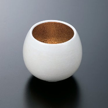 Plato de porcelana blanco con dorado 6.5 cm miniatura 1