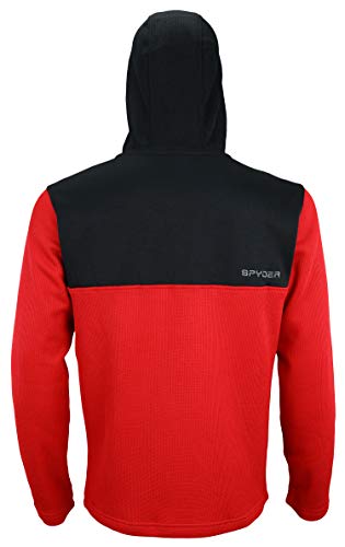Spyder Men's Racer 1/4 Zip Pullover Hoodie, Racing Red Large2