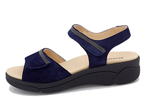 Sandale femme suède marine PieSanto 200792 semelles amovibles
