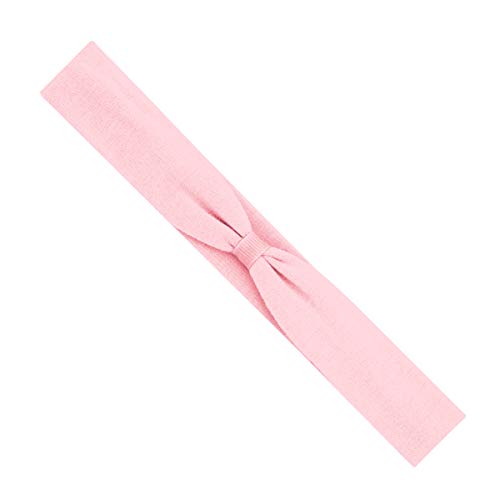 Wee Ones Girl's Add-a-Bow Cotton Lycra Head Wrap Light Pink