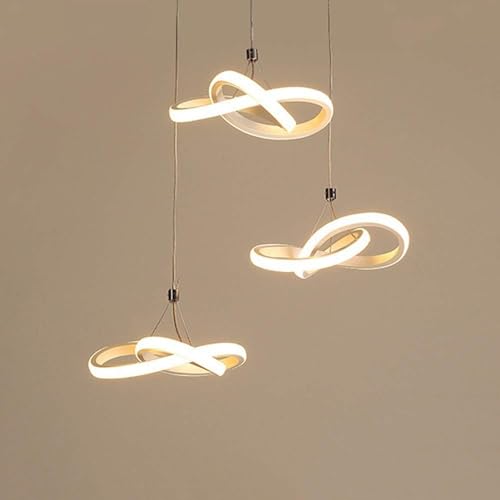 Lustre moderne LED à structure minimaliste blanche pour intérieur raffiné - 4