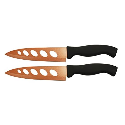 Set of 2 Copper Knives! 6.25" Blade - As Seen on TV Never Sharpen Knives! Stays Sharp Forever! Effortless Clean Cuts Every Time! Ideal for Chopping, Dicing, Mincing, and More! (2)