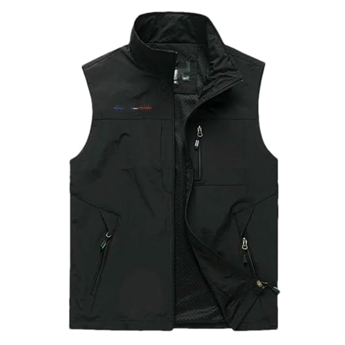 Chaleco impermeable transpirable de hombre con cremallera contra lluvia ligera BK002