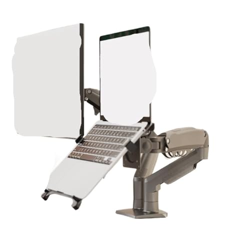Support double écran et ordinateur portable idéal pour le télétravail et bureau rangé