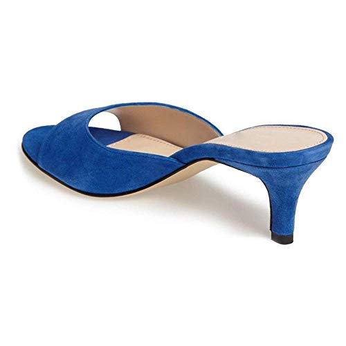 Fericzot Low Heel Mules Slip on Kitten Peep Toe Sandals Dress Pump Slides Backless Slingback Summer Slipper for Women2