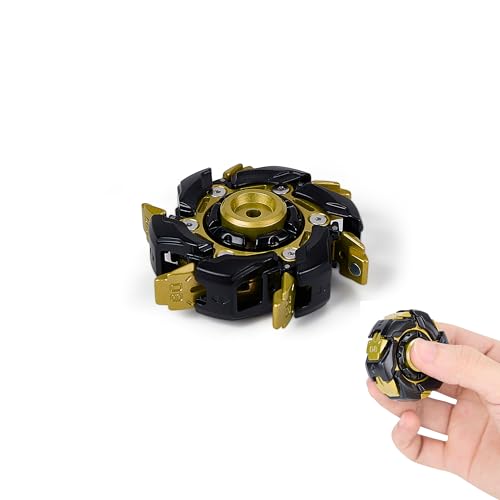 Image of Metal Fidget Spinner for Adults - Spin-Activated Transformation (Open Armor) Spinner, Cool Fidget Toy for Stress Relief, Viral on TikTok & YouTube (Gold & Black)