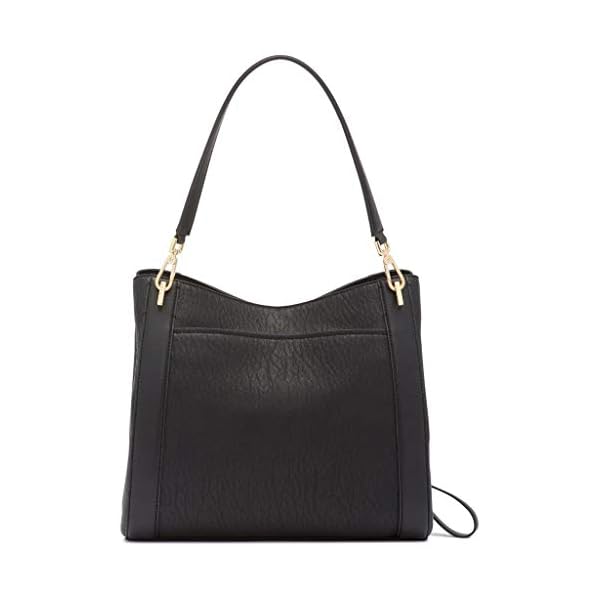 Calvin Klein Reyna Novelty Triple Compartment Shoulder Bag, Black/Gold,One Size