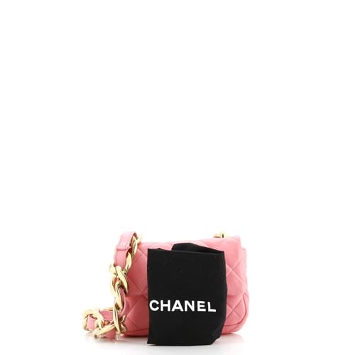 Pre-Loved Funky Town Flap Bag Quilted Lambskin Mini, Pink2