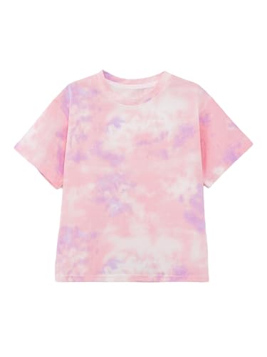 Girls T-Shirt Tie Dye Crew Neck Casual Shirt Kids Summer Tee Short Sleeve Fashion Top