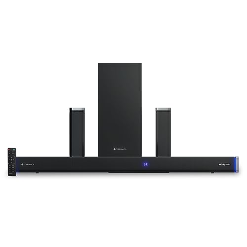 Image of ZEBRONICS JUKE BAR 9530 Pro Dolby Soundbar with 5.1 CH surround sound 340W output, 16.51cm Subwoofer, Bluetooth 5.0, HDMI (ARC), Optical IN, USB, AUX, Dual Rear Satellites, LED Display and RGB LED.