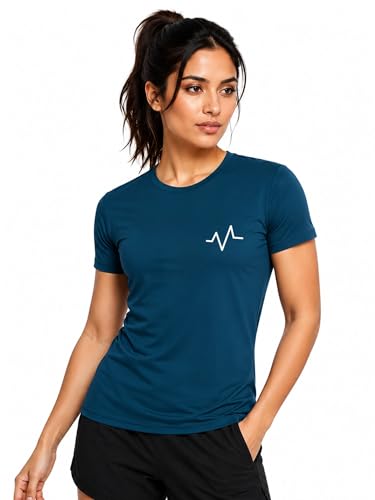 Image of 3Colors Women's Active Dry Fit Sports Active T-Shirt | Quick Dry Gym Workout Tee | Athletic Running Training Top-Active Signal