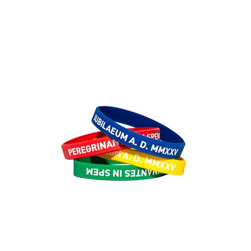 PILGRIM'S BACKPACK Kit de pulseras del peregrino de silicona, 4 piezas, colores surtidos, producto oficial Jubileo 2025, Silicona