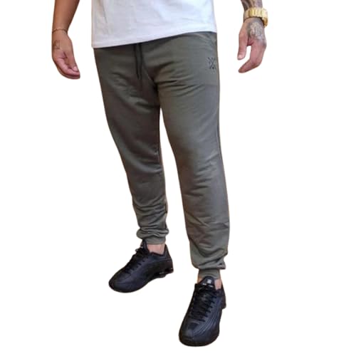 Calça Jogger Masculina de Moletom Slim Confortável para Treino Verde Militar Gg