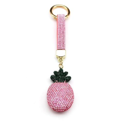 Porte-clés rose ananas pour personnaliser votre sac à main favori