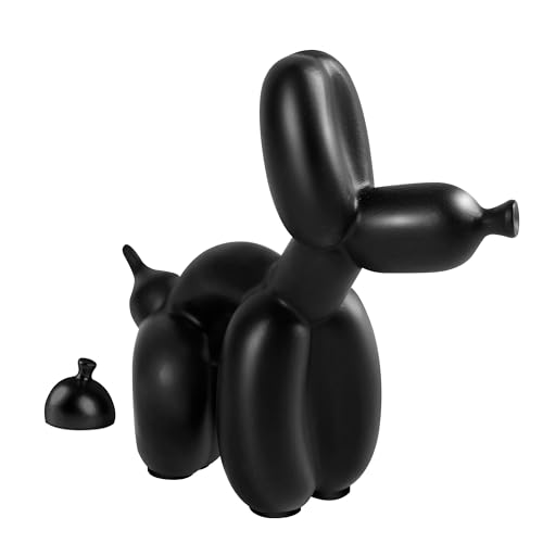 Rideco Pooping Balloon Dog Sculpture, Small Animal Statue Home Decor, Modern Decorative, Art Sculpture Modern Desktop Ornament for Office Bedroom Living Room Decor (Black, Small)