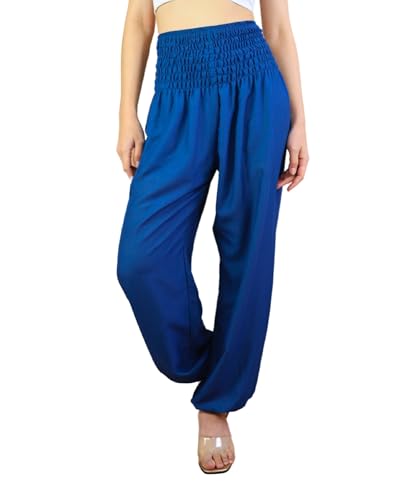 Boho Pants | Harem Pants Women with Pockets | Soft & Breathable Flowy Pajamas | Soft Yoga Pants| Hippie Clothes for Women(Bohemian Black,M)