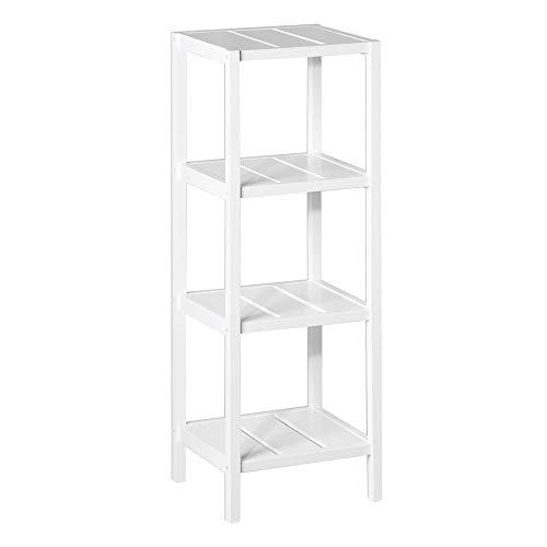 Estantería de 4 baldas Minimalista Blanca de Madera para baño Vitta - LOLAhome