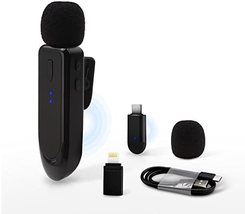 GreenByte Wireless Lavalier Microphone for USB c Android Phone iPhone iPad for Recording YouTube Facebook Live Stream Vlog Interview-Auto Sync Noise Reduction Plug & Play