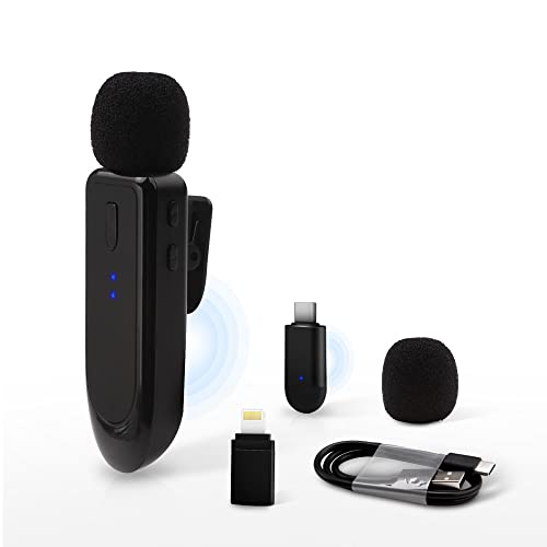 Greenbyte Wireless Lavalier Microphone For Usb C Android Phone Iphone Ipad For Recording Youtube Facebook Live Stream Vlog Interview-Auto Sync Noise Reduction Plug & Play #TOP20