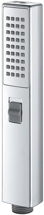 LUYU Square Handheld Shower Head - Dual Spray Modes (Rain Shower & Power Jet), Mirror Chrome Finish, AirBoost Water Saving Tech, Ergo Grip for Low Pressure Bathrooms, 5-Layer Filter (Head Only) product image