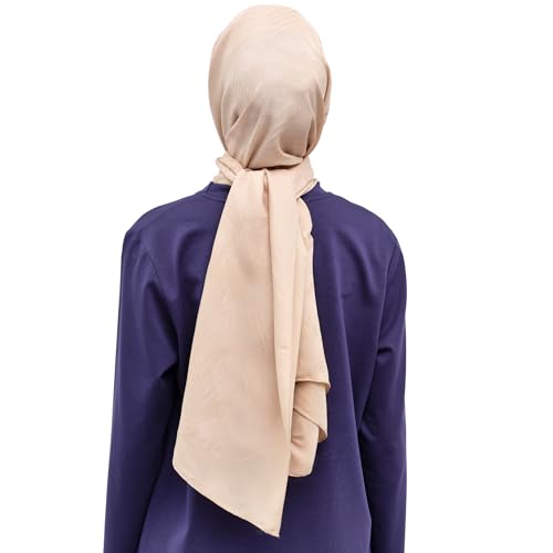 Hijab Scarf for Women, Wave Pattern Elegant Modest Fashion, Premium Soft, Versatile Headscarf Shawl for Women, Luxury, Floss & Viscose Blend, Stone4