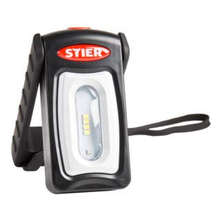 STIER Akku LED Werkstattleuchte, 250 Lumen, einer Leuchtdauer von 2,5 Stunden, 360° drehbarem Haken und Micro USB Ladekabel, Arbeitsleuchte, Led Arbeitsscheinwerfer, Baustrahler, Akku Strahler